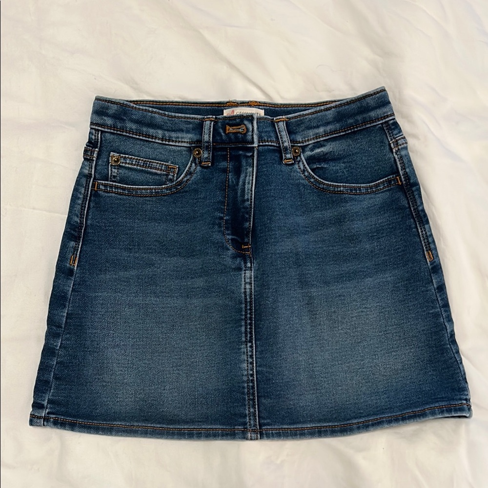 Crewcuts Gold and Blue A-Line Mini Skirt
